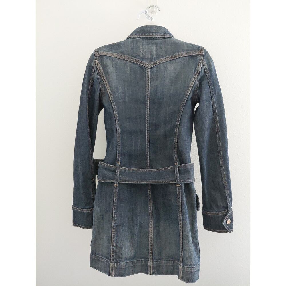 7 For All Mankind Jean Dress SMALL Mini Button Up Denim RARE Countryside Belted - Picture 6 of 16